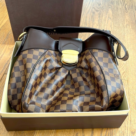 New Louis Vuitton Damier Ebene Sistina MM Leather shoulder purse - Picture 5 of 7
